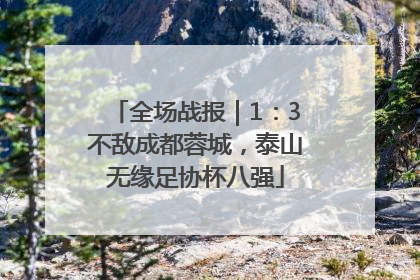 全场战报｜1：3不敌成都蓉城，泰山无缘足协杯八强