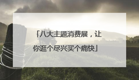 八大主题消费展，让你逛个尽兴买个痛快