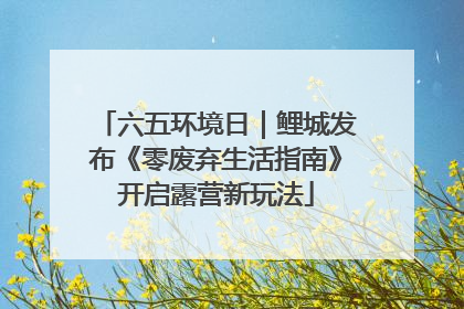 六五环境日｜鲤城发布《零废弃生活指南》开启露营新玩法
