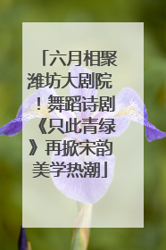 六月相聚潍坊大剧院！舞蹈诗剧《只此青绿》再掀宋韵美学热潮