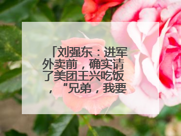刘强东：进军外卖前，确实请了美团王兴吃饭，“兄弟，我要进入外卖了”