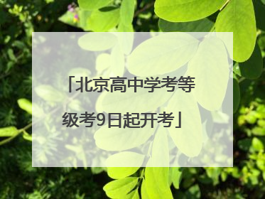 北京高中学考等级考9日起开考
