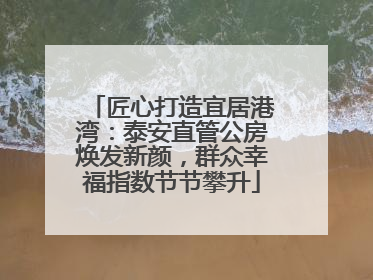 匠心打造宜居港湾：泰安直管公房焕发新颜，群众幸福指数节节攀升