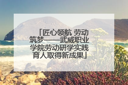 匠心领航 劳动筑梦——武威职业学院劳动研学实践育人取得新成果
