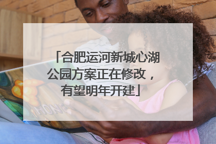 合肥运河新城心湖公园方案正在修改，有望明年开建