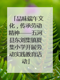 品味端午文化，传承劳动精神——五河县东刘集镇夏集小学开展劳动实践教育活动
