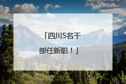 四川5名干部任新职！