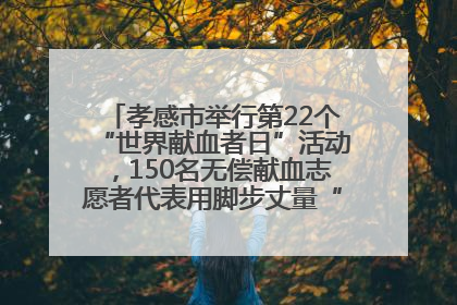 孝感市举行第22个“世界献血者日”活动，150名无偿献血志愿者代表用脚步丈量“中华孝爱第一山”