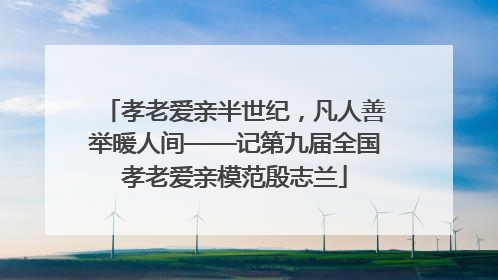 孝老爱亲半世纪，凡人善举暖人间——记第九届全国孝老爱亲模范殷志兰