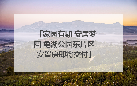 家园有期 安居梦圆 龟湖公园东片区安置房即将交付