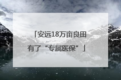 安远18万亩良田有了“专属医保”