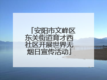 安阳市文峰区东关街道育才西社区开展世界无烟日宣传活动