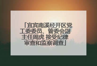 宜宾南溪经开区党工委委员、管委会副主任周虎 接受纪律审查和监察调查