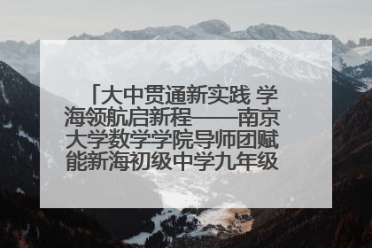 大中贯通新实践 学海领航启新程——南京大学数学学院导师团赋能新海初级中学九年级学子生涯规划