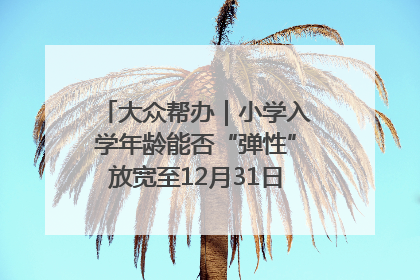 大众帮办｜小学入学年龄能否“弹性”放宽至12月31日？有地方已在探索