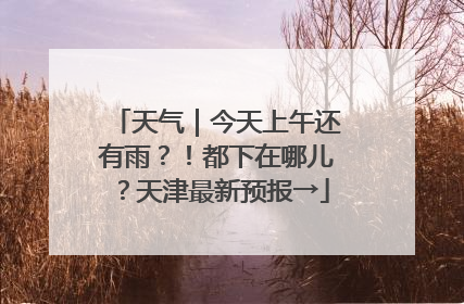 天气｜今天上午还有雨？！都下在哪儿？天津最新预报→