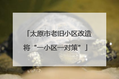 太原市老旧小区改造将“一小区一对策”