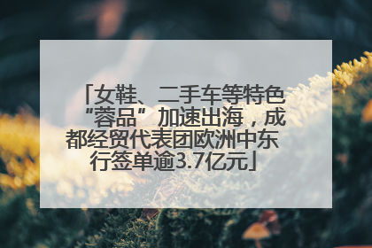 女鞋、二手车等特色“蓉品”加速出海，成都经贸代表团欧洲中东行签单逾3.7亿元