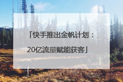 快手推出金帆计划：20亿流量赋能获客