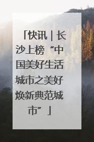 快讯｜长沙上榜“中国美好生活城市之美好焕新典范城市”