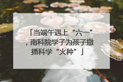 当端午遇上“六一”，南科院学子为孩子撒播科学“火种”