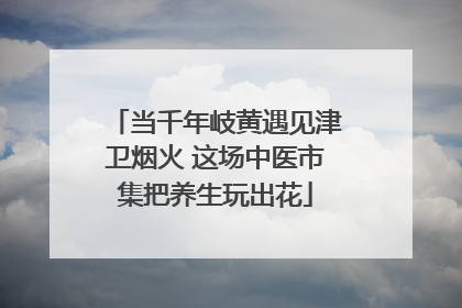 当千年岐黄遇见津卫烟火 这场中医市集把养生玩出花