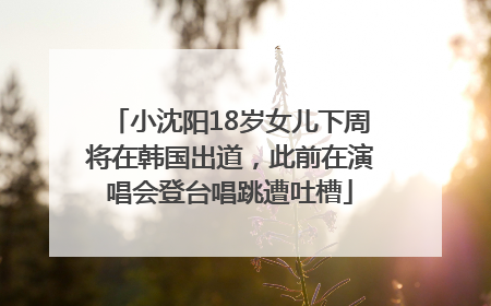 小沈阳18岁女儿下周将在韩国出道，此前在演唱会登台唱跳遭吐槽