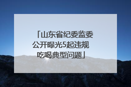 山东省纪委监委公开曝光5起违规吃喝典型问题