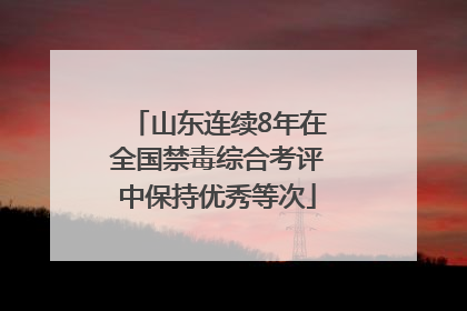 山东连续8年在全国禁毒综合考评中保持优秀等次
