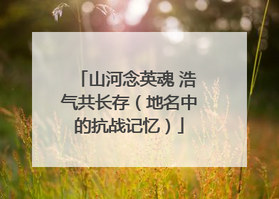山河念英魂 浩气共长存（地名中的抗战记忆）