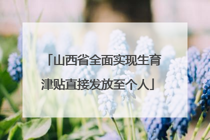 山西省全面实现生育津贴直接发放至个人