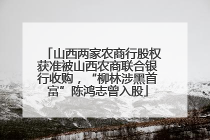 山西两家农商行股权获准被山西农商联合银行收购，“柳林涉黑首富”陈鸿志曾入股