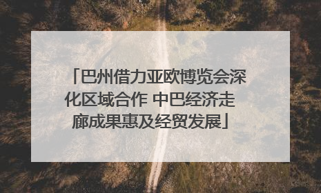 巴州借力亚欧博览会深化区域合作 中巴经济走廊成果惠及经贸发展