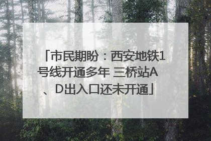 市民期盼：西安地铁1号线开通多年 三桥站A、D出入口还未开通
