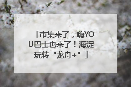 市集来了，嗨YOU巴士也来了！海淀玩转“龙舟+”