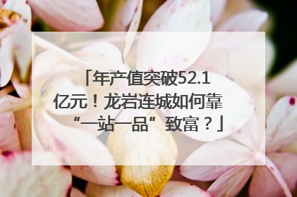 年产值突破52.1亿元！龙岩连城如何靠“一站一品”致富？