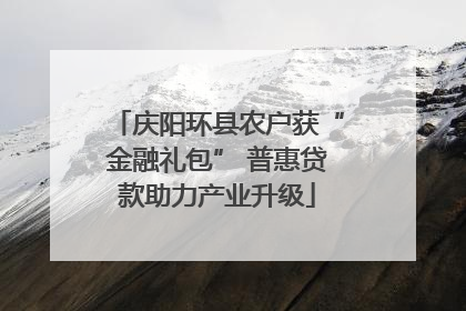 庆阳环县农户获“金融礼包” 普惠贷款助力产业升级
