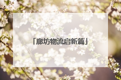 廊坊物流启新篇