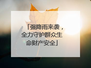 强降雨来袭，全力守护群众生命财产安全