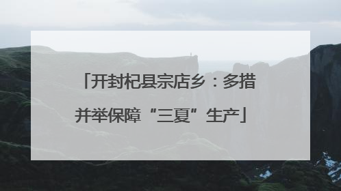 开封杞县宗店乡：多措并举保障“三夏”生产
