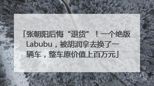 张朝阳后悔“退货”！一个绝版Labubu，被胡润拿去换了一辆车，整车原价值上百万元