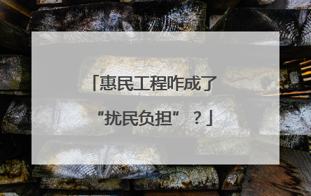 惠民工程咋成了“扰民负担”？