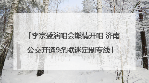 李宗盛演唱会燃情开唱 济南公交开通9条歌迷定制专线