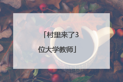 村里来了3位大学教师