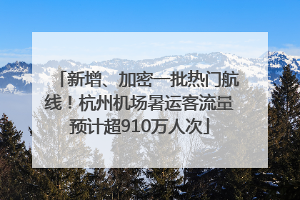 新增、加密一批热门航线！杭州机场暑运客流量预计超910万人次