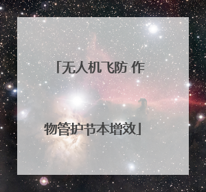 无人机飞防 作物管护节本增效