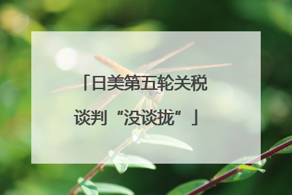 日美第五轮关税谈判“没谈拢”