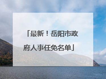 最新！岳阳市政府人事任免名单