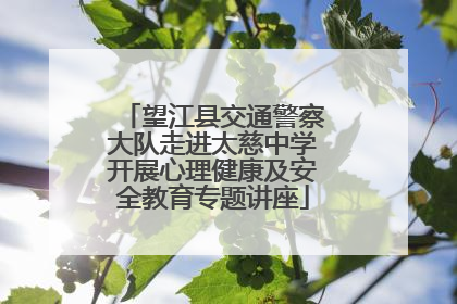 望江县交通警察大队走进太慈中学开展心理健康及安全教育专题讲座