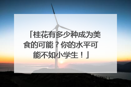 桂花有多少种成为美食的可能？你的水平可能不如小学生！